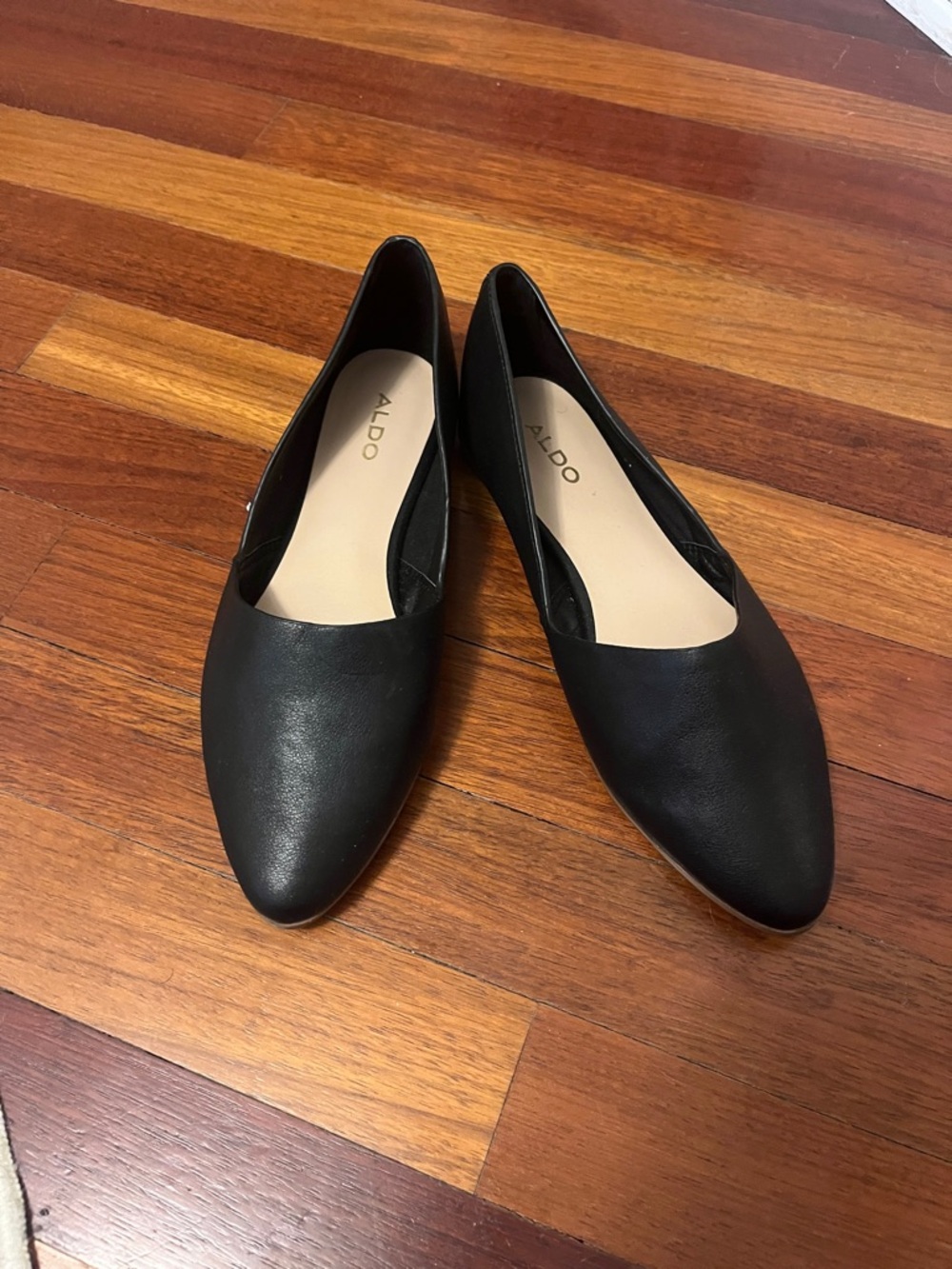 Aldo Black Pointed Ballet Flats
